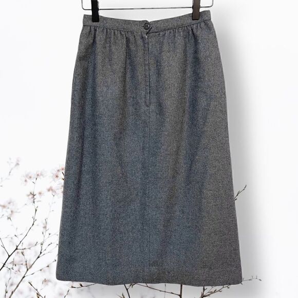 SASSON Vintage Gray Wool Blend Midi Skirt Sz 8 - Picture 6 of 12